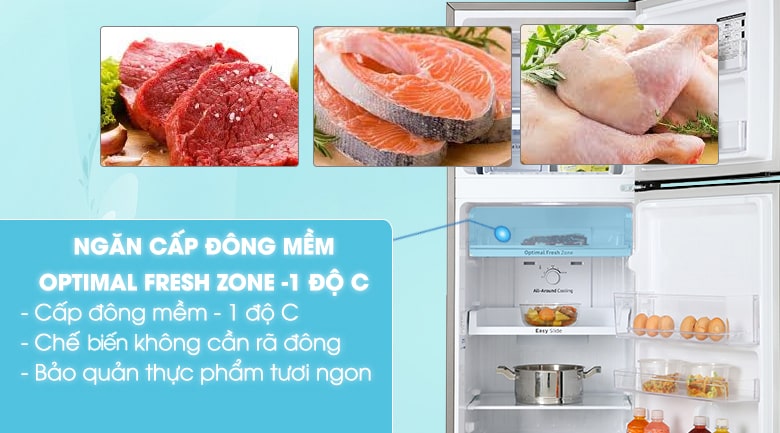 Chế biên thức ăn trong ngày không cần rã đông nhờ ngăn đông mềm Optimal Fresh Zone -1 độ C