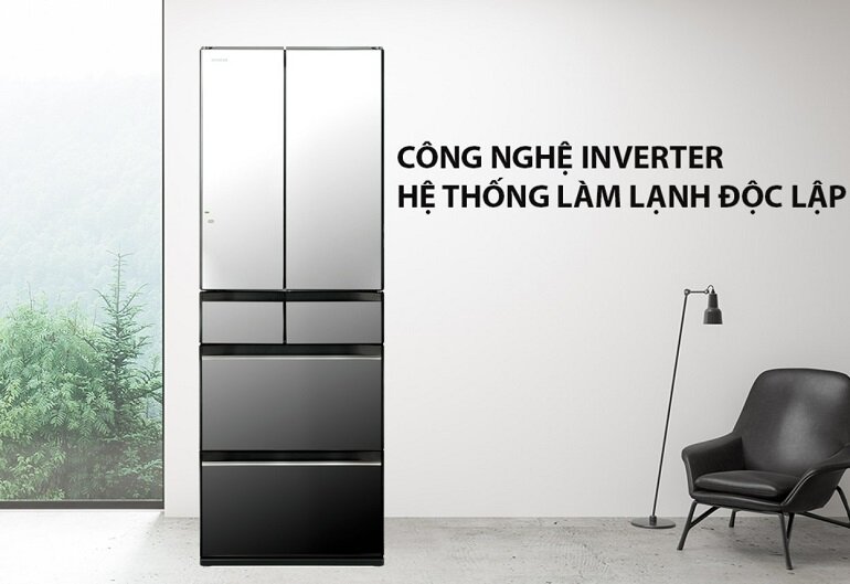 Công nghệ Inverter cùng hệ thống làm lạnh độc lập ở tủ lạnh Hitachi 735 Lít R-ZX740KV