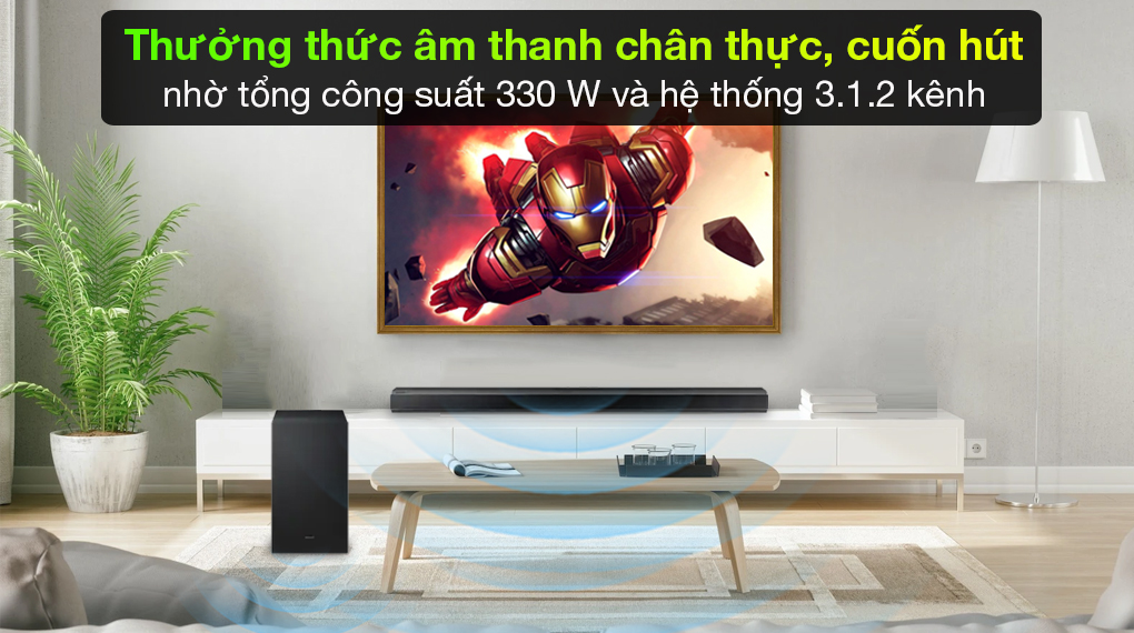 Loa thanh Samsung HW-Q700 5 Loa thanh Samsung HW-Q700 giúp bạn cảm nhận am thanh chất lượng cao với 3.1.2 kênh và tổng công suất 330 W