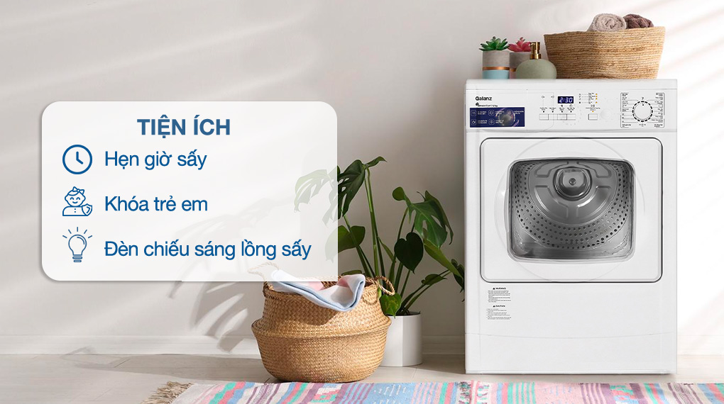Tiện ích Máy sấy thông hơi Galanz 7 kg DV-70Q1C Tiện ích Máy sấy thông hơi Galanz 7 kg DV-70Q1C