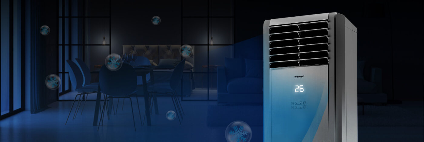 Điều hòa cây Gree GVC24AL-K6NNC7A có màn hình hiển thị nhiệt độ tiện lợi