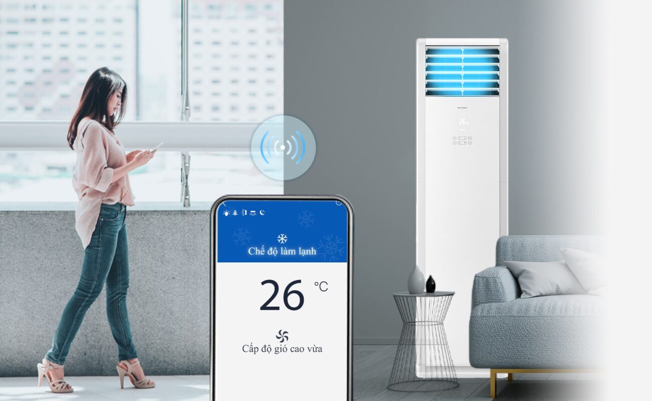 Điều hòa cây Gree GVC30AL-K6NNC7A 30000BTU 1 chiều 18 Điều hòa cây Gree GVC30AL-K6NNC7A WIFI CONTROL - Điều khiển thông minh