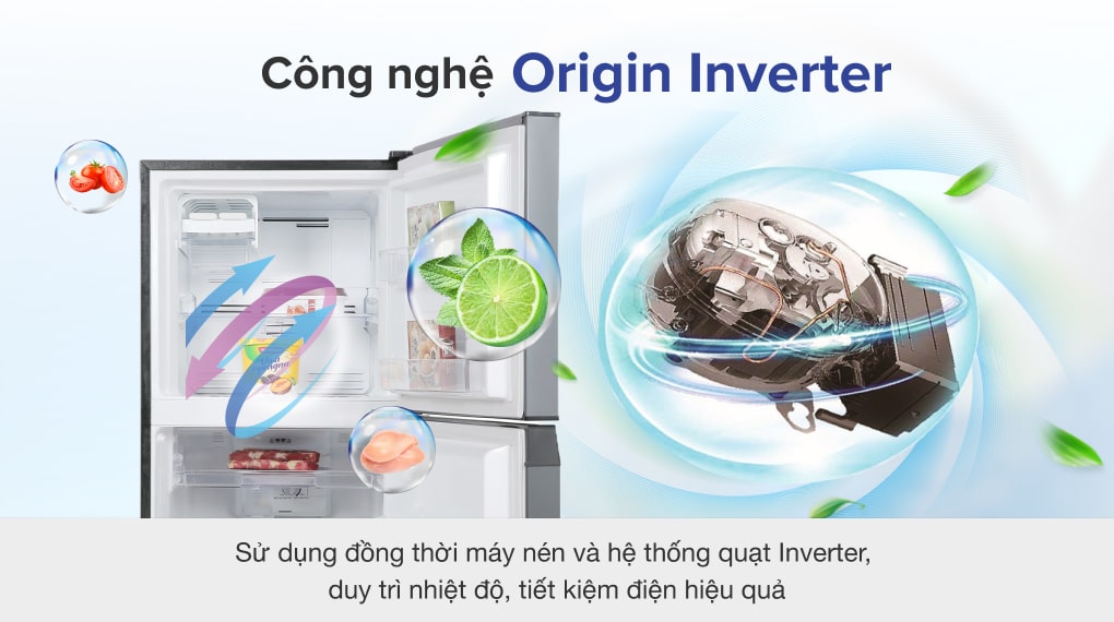 Tủ lạnh Toshiba Inverter 249 lít GR-RT325WE-PMV(06)-MG - Công nghệ Origin Inverter Tủ lạnh Toshiba Inverter 249 lít GR-RT325WE-PMV(06)-MG - Công nghệ Origin Inverter