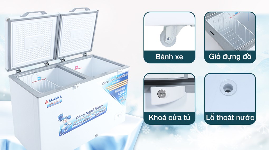 Tủ đông Alaska 282 lít BCD 4568C - Tiện ích Tủ đông Alaska 282 lít BCD 4568C - Tiện ích