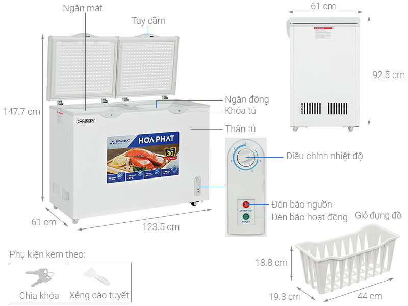 Tủ đông Hòa Phát 245 Lít HPF BD6245 5 Tủ đông Hòa Phát 245 Lít HPF BD6245