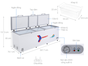 Hình ảnh tổng quát tủ đông Sanaky 900 lít VH-1199HY