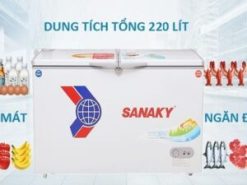 7. Sanaky VH-2899W1 sở hữu dung tích 220 lít với 2 ngăn riêng biệt
