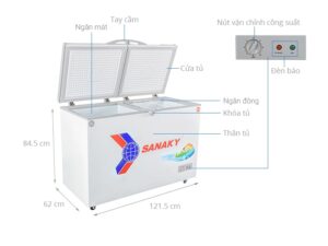 Phác hoạ tổng quát tủ đông Sanaky 260 lít VH-3699W1