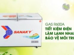 Sanaky VH-3699W1 sử dụng môi chất làm lạnh Gas R600a tiết kiệm điện, thân thiện môi trường