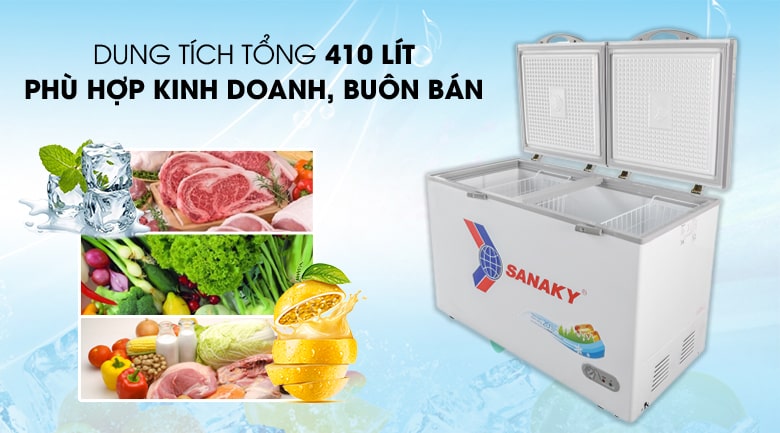 Tủ đông Sanaky VH 5699HY dung tích lớn phù hợp kinh doanh, buôn bán