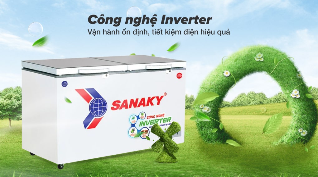 Tủ đông Sanaky TD.VH4099W4K inverter 280 lít 11 Công nghệ Inverter giúp tiết kiệm điện năng, vận hành êm ái