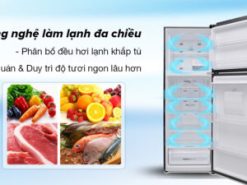 Tủ lạnh Aqua Inverter 347 lít AQR-T400FA(FB) - Công nghệ làm lạnh đa chiều giúp phân bổ khí lạnh đều khắp ngăn tủ, bảo quản thực phẩm tối ưu