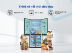 thiết kế - Tủ lạnh Aqua Inverter 469 lít Multi Door AQR-M536XA(GB)