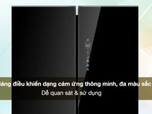 Tủ lạnh Aqua Inverter 660 lít Multi Door AQR-M727XA(GB)U1 - Bảng điều khiển cảm ứng đa sắc màu