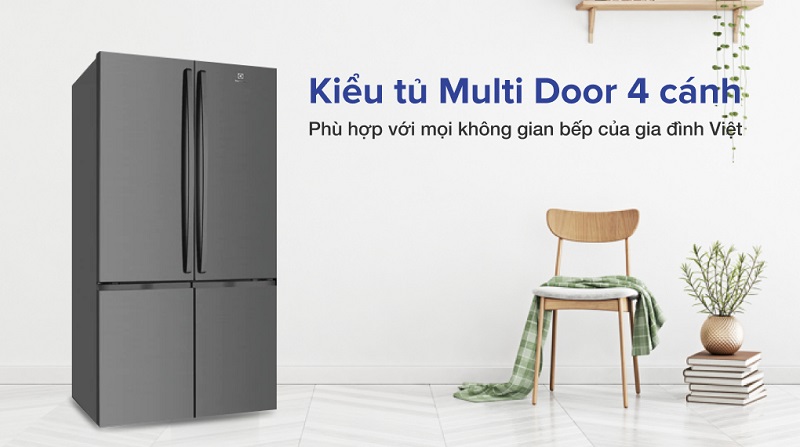 Tủ lạnh Electrolux Inverter 541 lít EQE6000A-B 6 Tủ lạnh Electrolux EQE6000A-B có4 cánh sang trọng, tinh tế