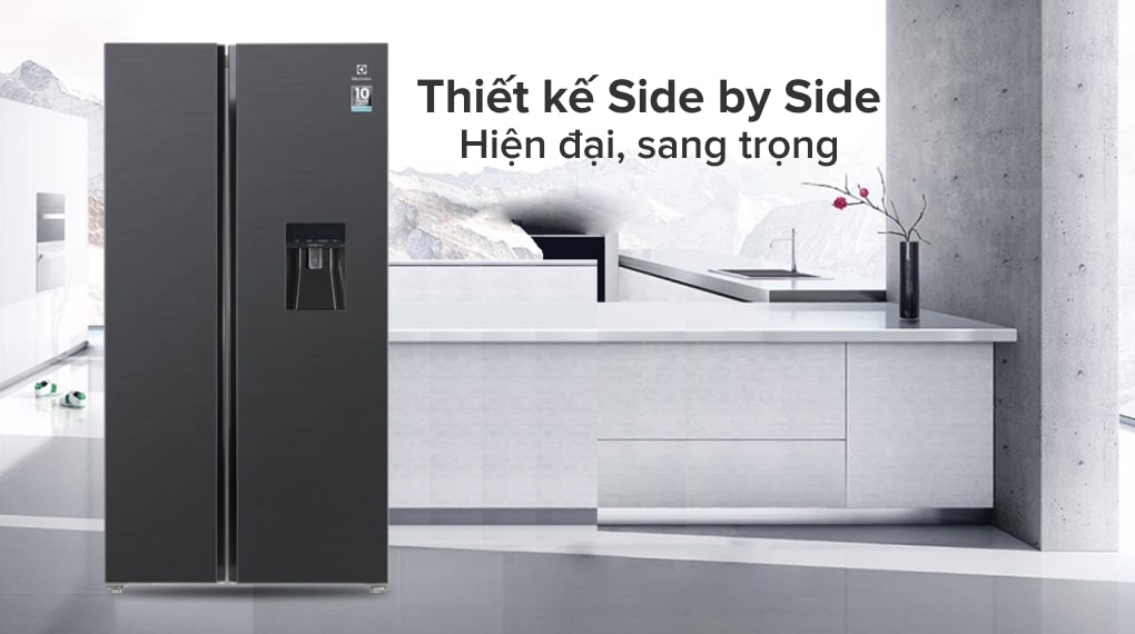 Tủ lạnh Electrolux ESE6141A-BVN inverter 571 lít 5 1. Tủ lạnh Electrolux ESE6141A-BVN kiểu dáng sang trọng, hiện đại thẩm mỹ