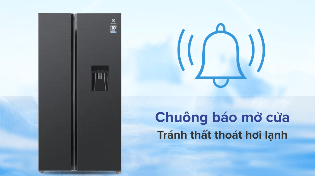 Tủ lạnh Electrolux ESE6141A-BVN inverter 571 lít 11 7. Tủ lạnh Electrolux ESE6141A-BVN trang bị chuông báo cửa mở tiện ích