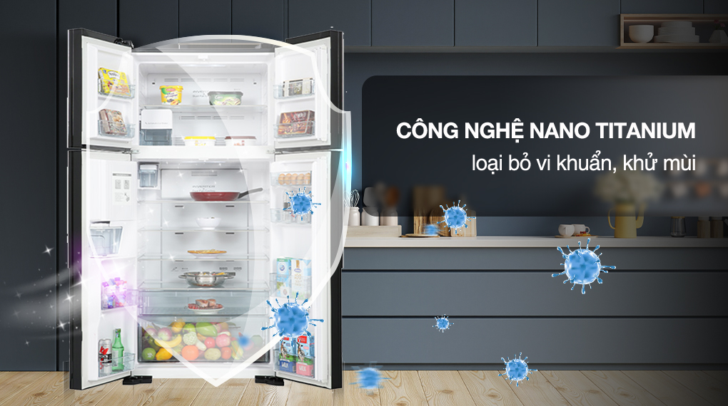 Công nghệ kháng khuẩn khử mùi Hitachi R-FW690PGV7X GBK