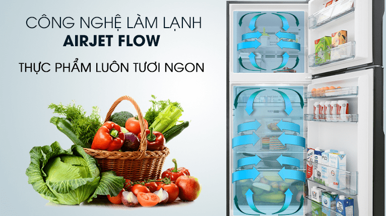 Tủ lạnh Hitachi Inverter 489 lít R-FG560PGV8X (GBK) Công nghệ Air Jet Flow nâng cao hiệu quả làm lạnh