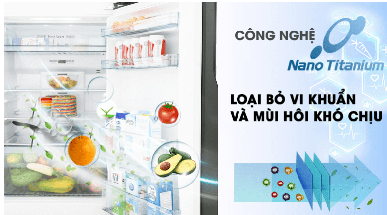 R-FG560PGV8X (GBK) Công nghệ Nano Titanium giúp khử mùi, diệt khuẩn hiệu quả