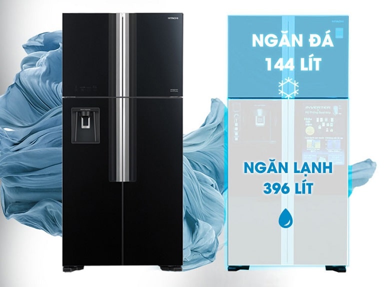 Tủ lạnh Hitachi inverter 540 Lít R-FW690PGV7 GBK 5 Tủ lạnh 4 cánh Hitachi R-FW690PGV7 GBK phù hợp gia đình có 4-5 người