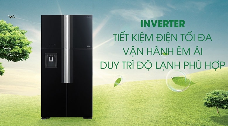 Tủ lạnh Hitachi inverter 540 Lít R-FW690PGV7 GBK 6 Vận hành êm ái, nâng cao hiệu quả tiêt kiệm điện nhờ công nghệ inverter