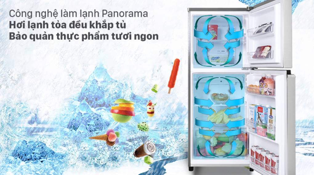Tủ lạnh Panasonic inverter 170 Lít NR-BA190PPVN: Giá rẻ nhất 10 Hệ thống làm lạnh Panorama lan toả hơi lạnh đồng đều khắp tủ
