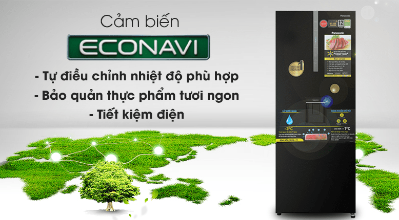 Tủ lạnh Panasonic Inverter 417 lít NR-BX471GPKV 11 7. NR-BX471GPKV - Tủ lạnh Panasonic NR-BX471GPKV tiết kiệm điện năng vượt trội với cảm biến Econavi