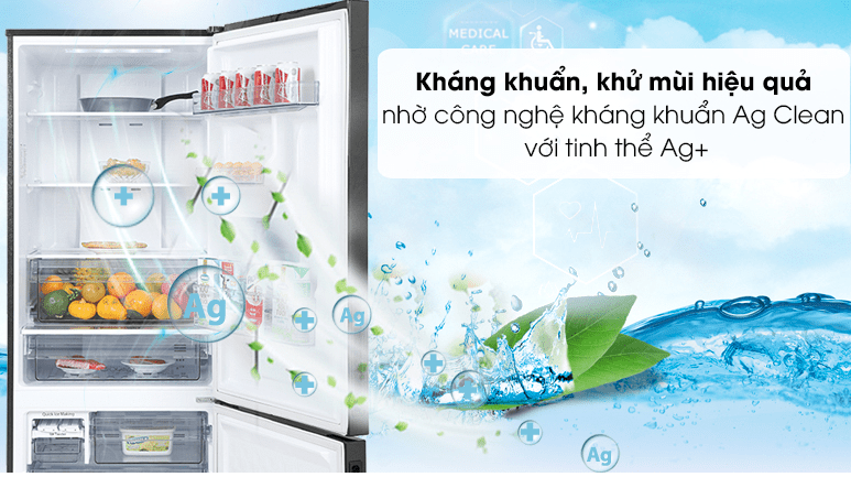 Tủ lạnh Panasonic Inverter 417 lít NR-BX471GPKV 12 8. Công nghệ kháng khuẩn Ag Clean với tinh thể Ag+ kháng khuẩn, khử mùi hiệu quả
