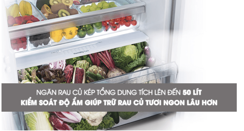 Ngăn rau quả giữ ẩm kích thước lớn, bảo quản rau củ tươi ngon lâu hơn