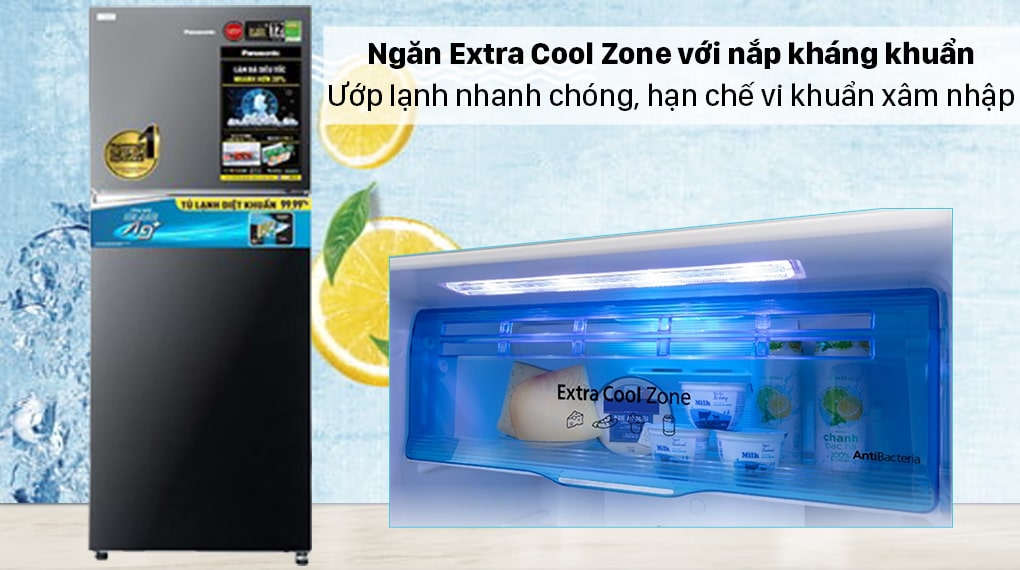 6. Ngăn lạnh Extra Cool Zone có nắp kháng khuẩn thích hợp bảo quản đồ uống 