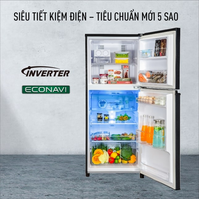 Tủ lạnh Panasonic NR-TL381BPKV inverter 366 Lít 6 2. Công nghệ inverter kết hợp cảm biến Econavi nâng cao hiệu quả tiết kiệm điện