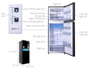 1. Hình ảnh tổng quát tủ lạnh Panasonic inverter 366 Lít NR-TL381VGMV