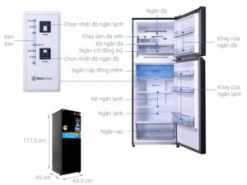 1. Hình ảnh tổng quát tủ lạnh Panasonic inverter 366 Lít NR-TL381VGMV