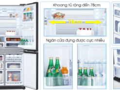 1. Tủ lạnh Sharp 626 lít inverter SJ-FX631V-SL có thiết kế sang trọng, hiện đại