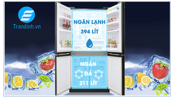 Tủ lạnh Sharp Inverter SJ-FX688VG-BK thích hợp với gia đình có nhiều người