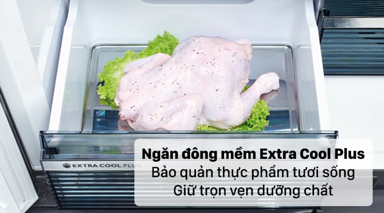 Ngăn đông mềm Extra cool plus -1.5 độ C chế biến thực phẩm không cần rã đông