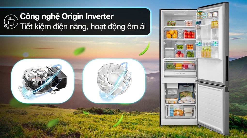 Tủ lạnh Toshiba Inverter 321 lít GR-RB405WEA-PMV(06)-MG - Công nghệ tiết kiệm điện Tủ lạnh Toshiba Inverter 321 lít GR-RB405WEA-PMV(06)-MG - Công nghệ tiết kiệm điện