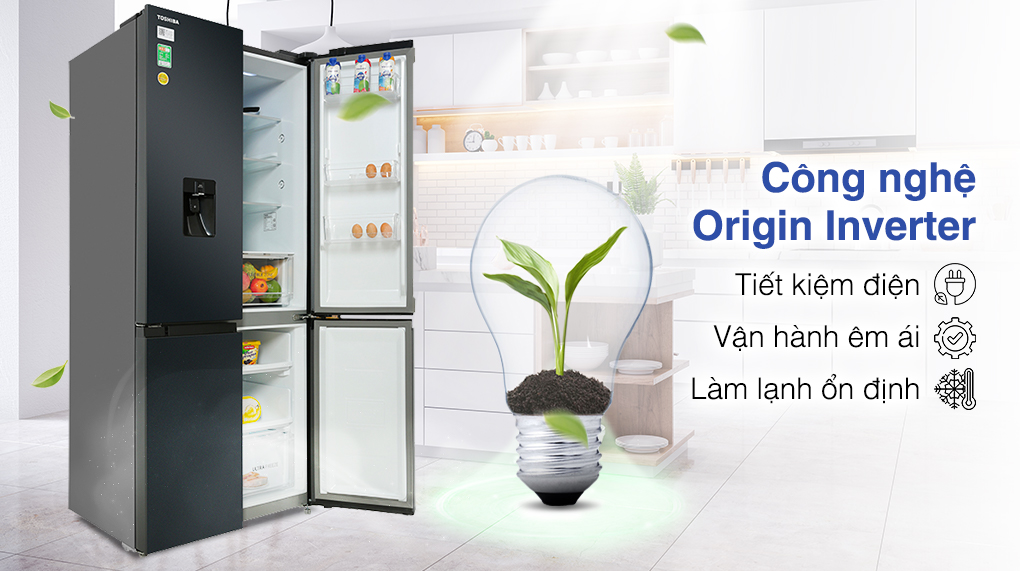 4. Công nghệ tiết kiệm điện tủ lạnh Toshiba GR-RF605WI-PMV(06)-MG giá rẻ