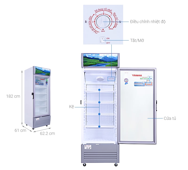 Hình ảnh tổng quát tủ mát Sanaky TM.VH358K3L