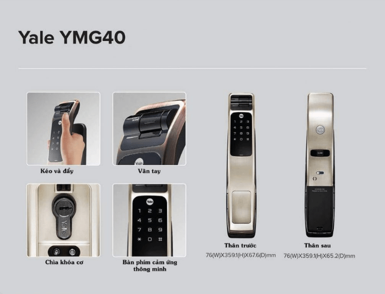 KHÓA ĐIỆN TỬ YALE YMG 40 SILVER