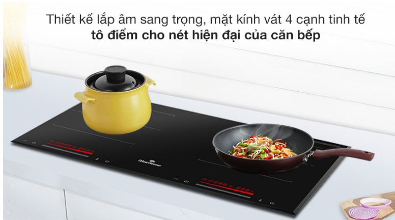 Thiết kế lắp âm sang trọng, mặt kính vát 4 cạnh tinh tế 