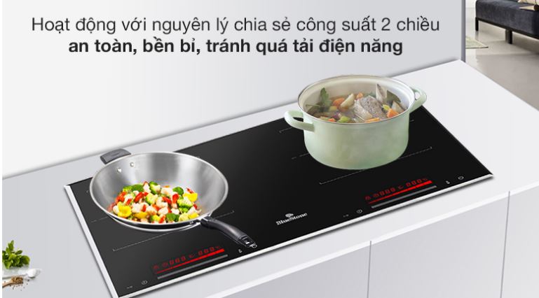 1. Bếp từ Bluestone ICB-6917 thiết kế 2 vùng nấu linh hoạt
