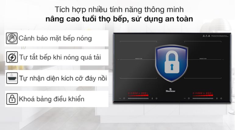 5. Ưu điểm tính năng của bếp điện từ 2 vùng nấu Bluestone ICB-6917