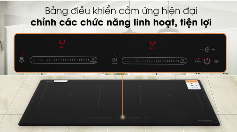 Bếp từ Kocher DIB4-888Plus 3 Sử dụng bảng điều khiển cảm ứng Slider Control