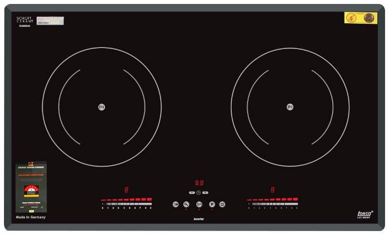1. Bếp từ Lorca LCI-809P gồm 2 vùng nấu với tổng công suất 3700W