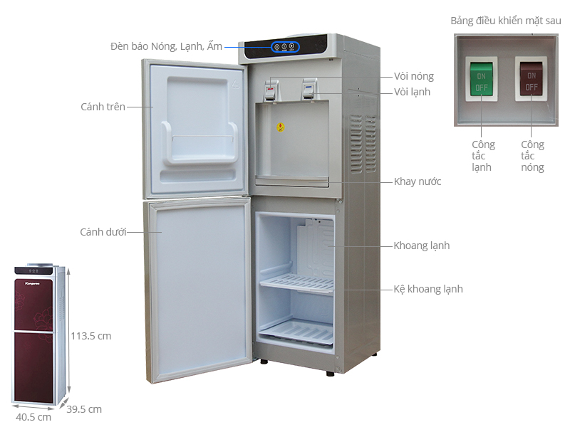 Cây nước nóng lạnh Kangaroo KG40N 600W