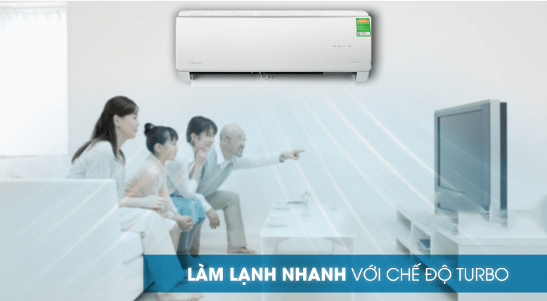 3. Chế độ làm lạnh Turbo tiện ích trên điều hoà Midea MSAFA-10CRDN8