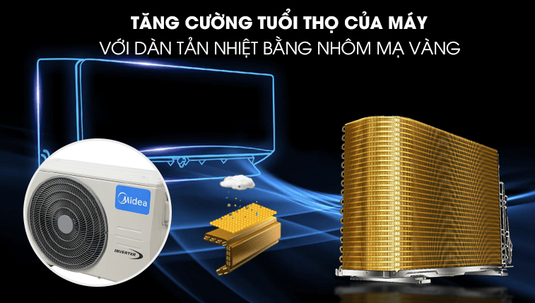 6. Tăng cường tuổi thọ của máy với dàn tản nhiệt bằng nhôm mạ vàng