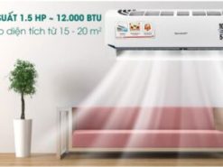 2. Máy lạnh Sharp AH-X12XEW có thiết kế mạnh mẽ, tinh tế cùng công suất lớn 1.5 HP